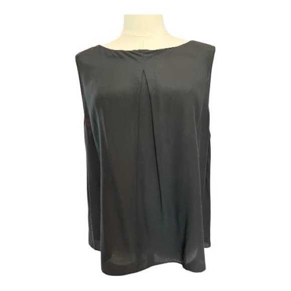 🆕 ✨ NWOT ALICE & OLIVIA Black Silk Sheer Tank Top | Women’s Sz L - Picture 1 of 7